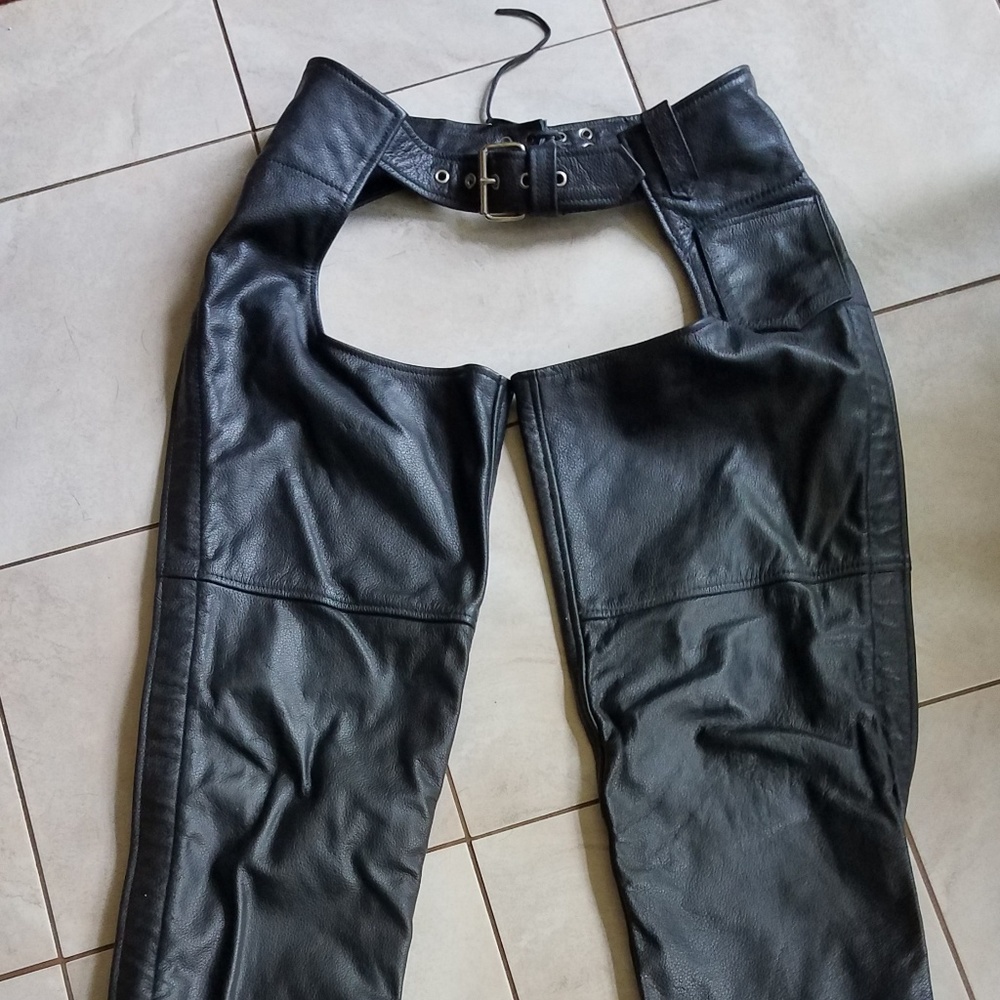 Women's Leather Chaps - Black